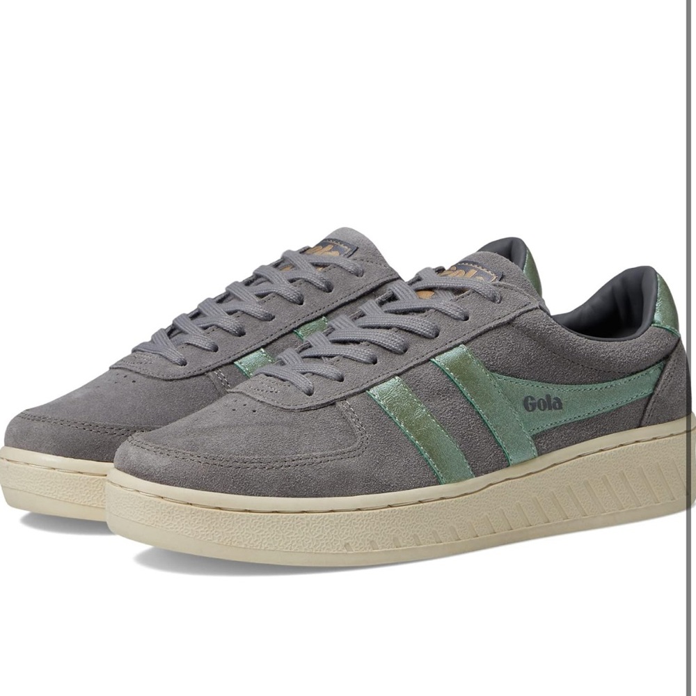 Gola Gray and Green Women's Sneakers Womens Gola Grandslam Flame Size 10